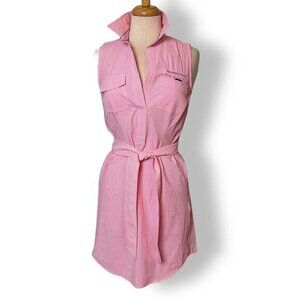 NWT Vineyard Vines Pink White Seersucker Harbor Shirtdress Performance Sz 00